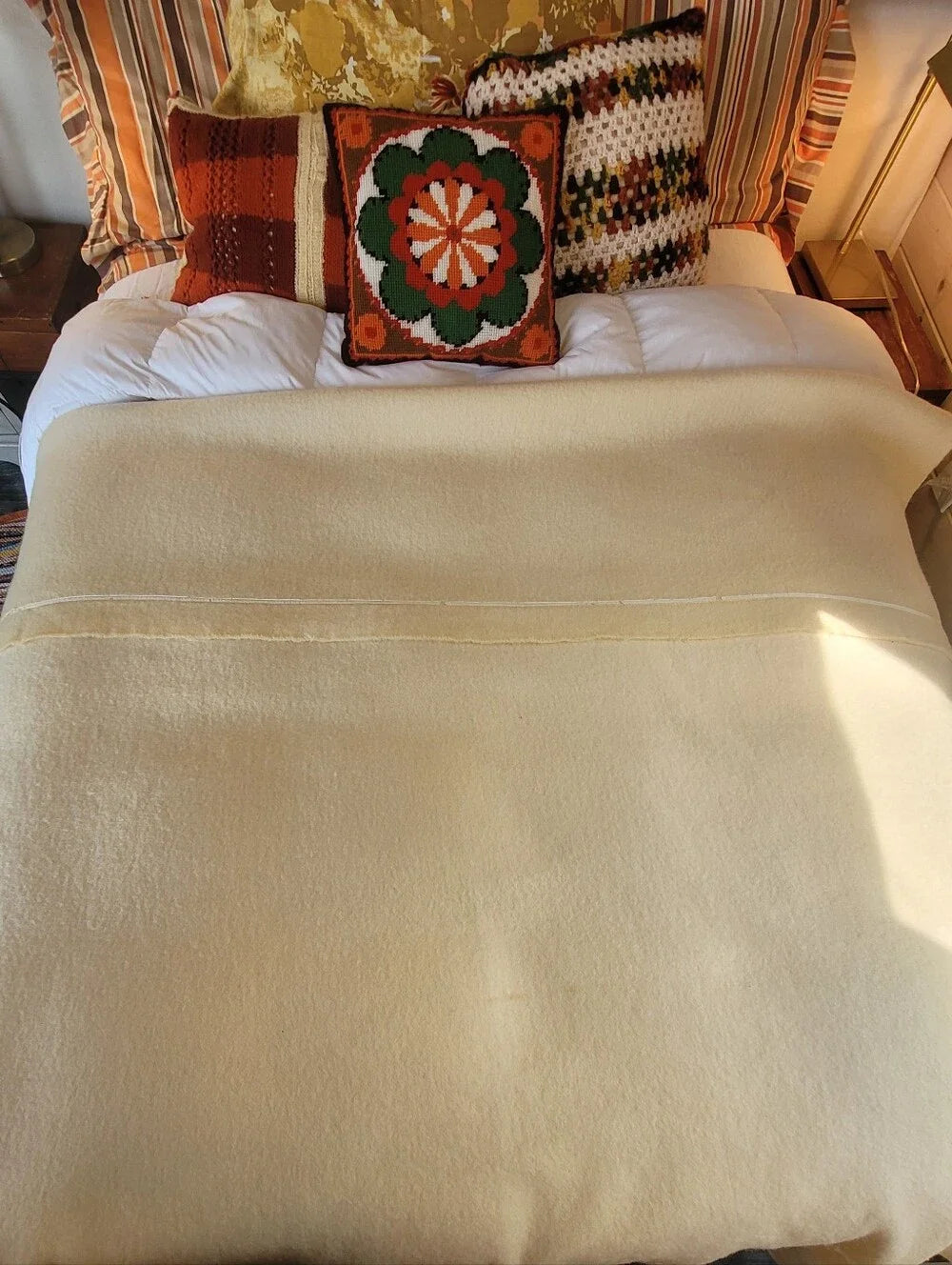 Vintage DBL sz 100% Wool Blanket