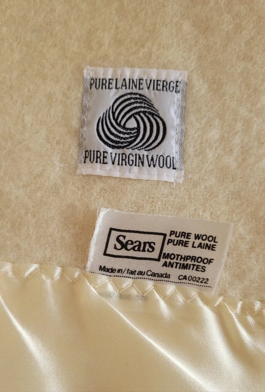 Vintage QN Sz 100% Wool Blanket