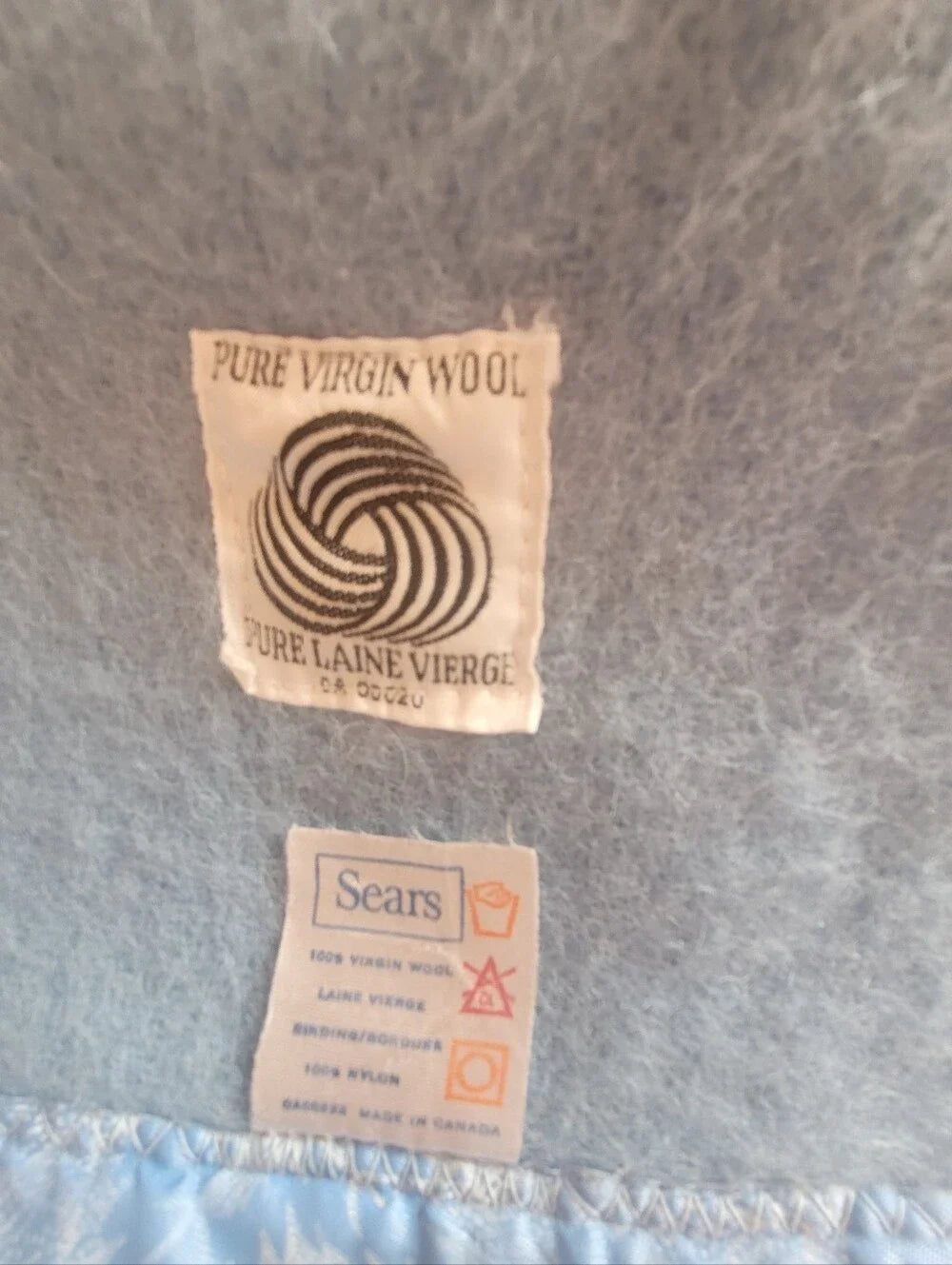 Vintage DBL Sz 100% Virgin Wool Blanket