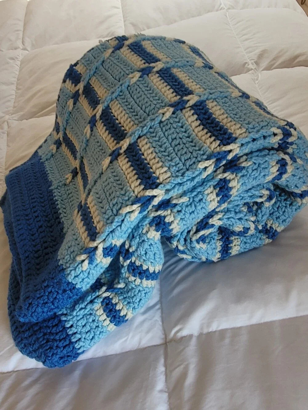 Crochet Twin Size Or Throw- Blanket