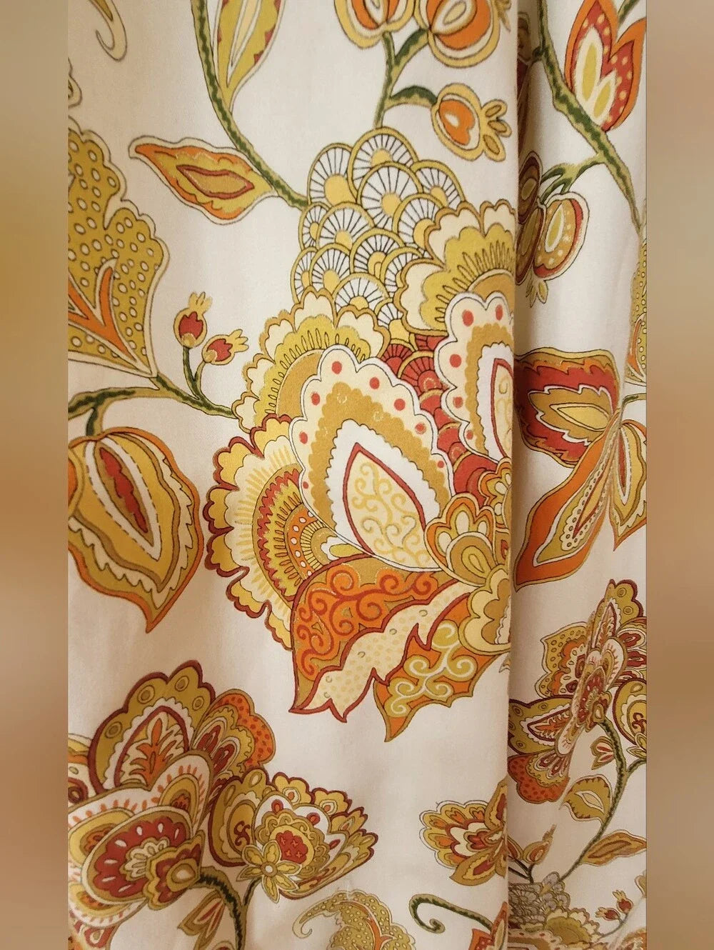 Vintage Retro Draperies 90's Floral