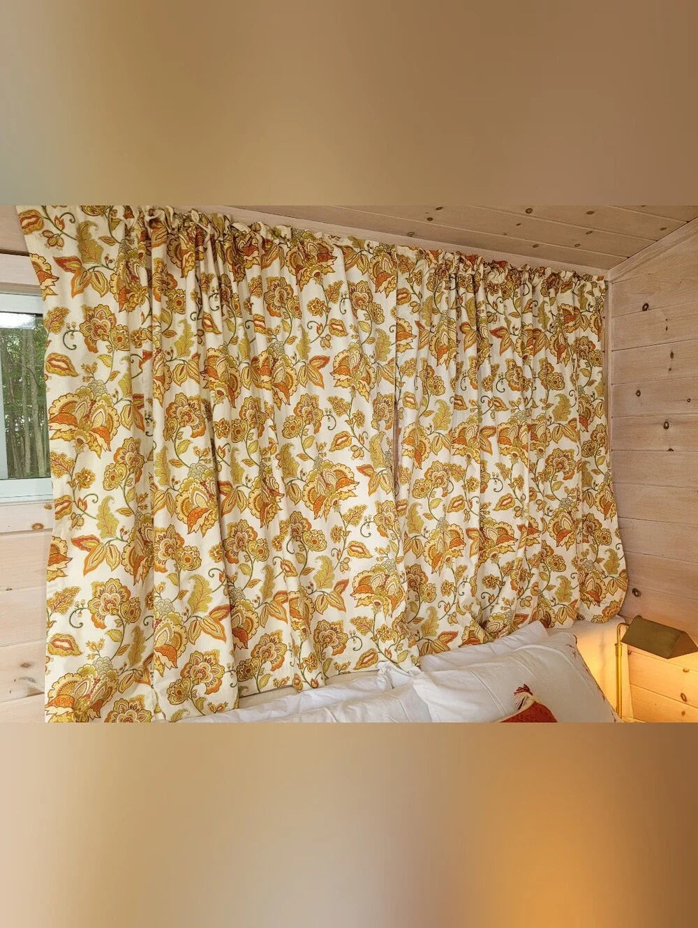 Vintage Retro Draperies 90's Floral