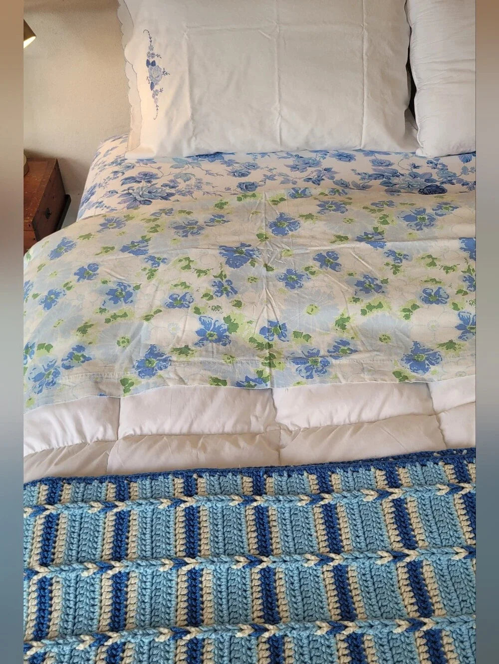 Vintage Single Sz 100% Cotton Bedding Curation 3pc
