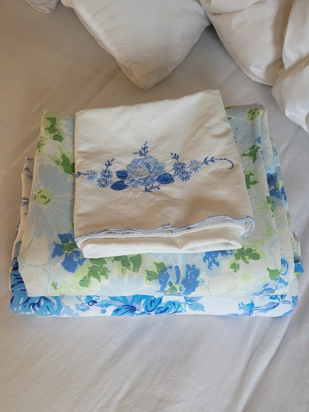 Vintage Single Sz 100% Cotton Bedding Curation 3pc