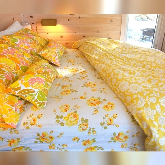 VINTAGE Full / Double Size 6pc Bedding Curation w/deadstock novelty!