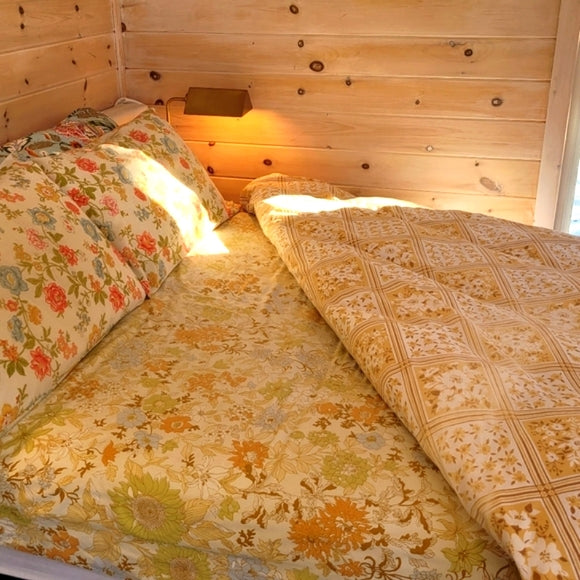 VINTAGE Queen Sz Bedding 6pc Curation Pastels, Muted, Florals, Geo.
