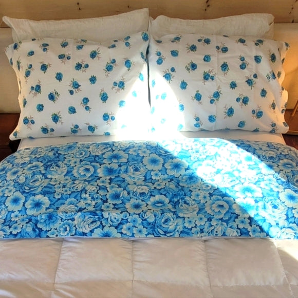 VINTAGE Queen Size 100% COTTON Top Sheet And Pillowcases
