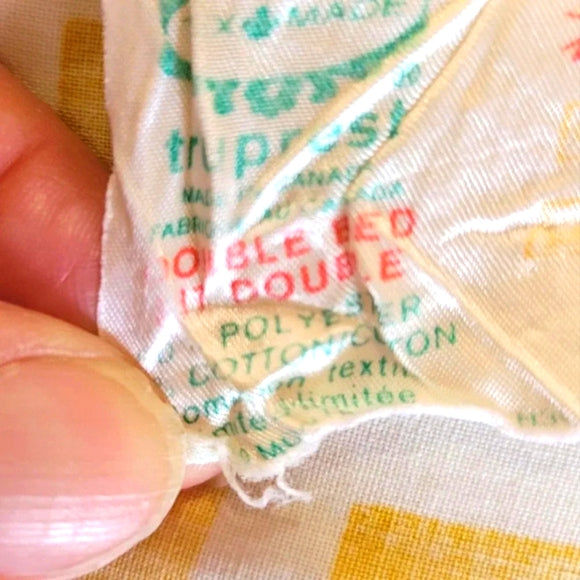 VINTAGE Double / FULL Sz 3pc Bedding Curation, Cotton & Cot/poly Blend, Embroidered