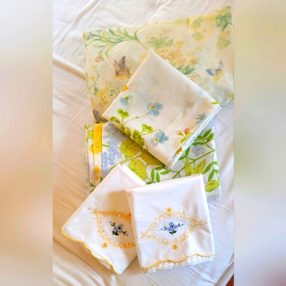 Vintage DBL/Full Size 5pc Bedding Curation