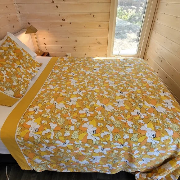 Vintage Queen Sz Flat sheet and 1 pillow case