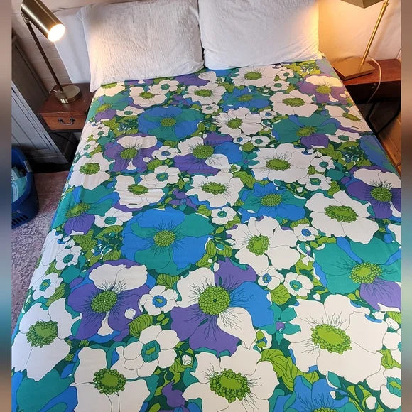 Vintage Double Fitted Bedsheet 100% Cotton