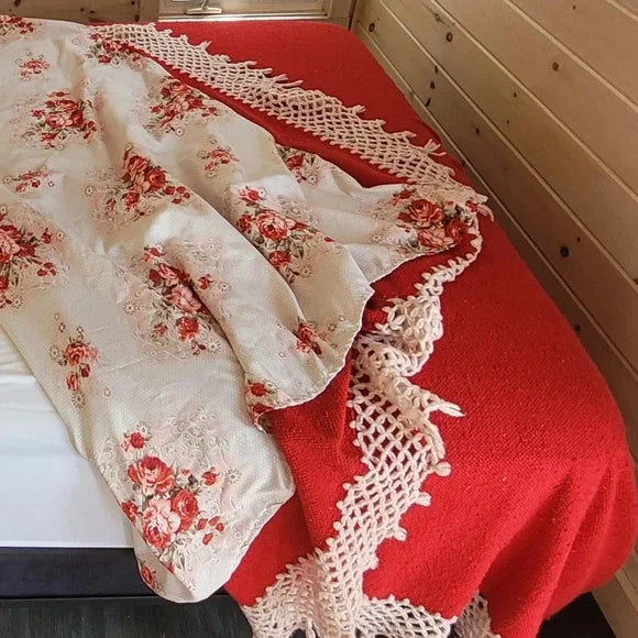 Vintage Blanket Bedspread Fits Double OR Queen