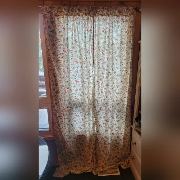 Shabby Chic Curtains 2 x 88L x 31W, Floral
