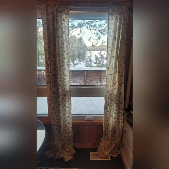 Shabby Chic Curtains 2 x 88L x 31W, Floral