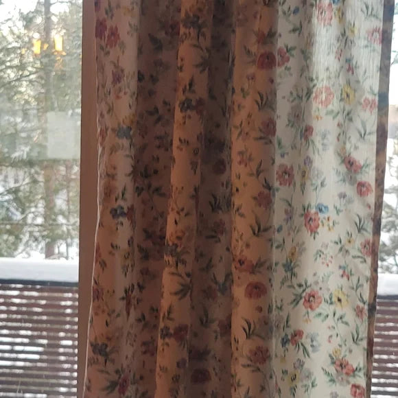 Shabby Chic Curtains 2 x 88L x 31W, Floral