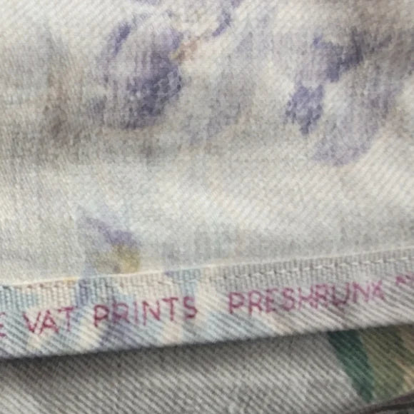 Retro Shabby Cotton Floral Drapery Panel 45"wide X 82" Long