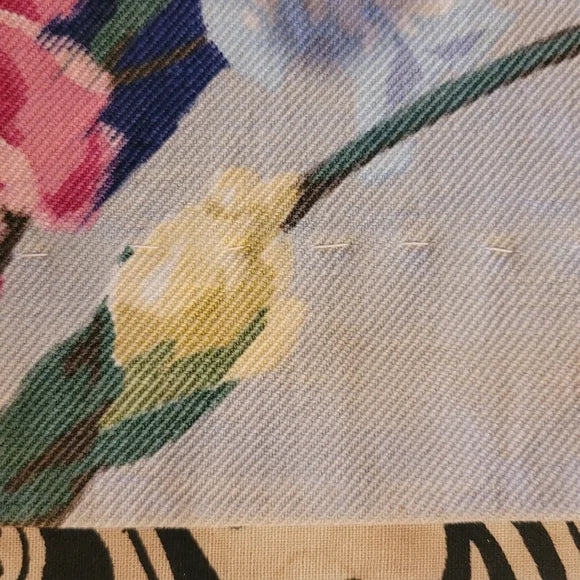 Retro Shabby Cotton Floral Drapery Panel 45"wide X 82" Long
