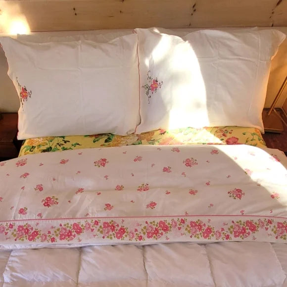 VINTAGE Double Full sz Bedding Curation, 4pc Set. 100% Cottons & Cotton/Poly Blends.