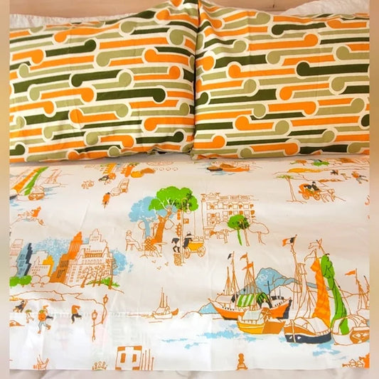 VINTAGE Queen Or Double Full size 3 pc Bedding Curation