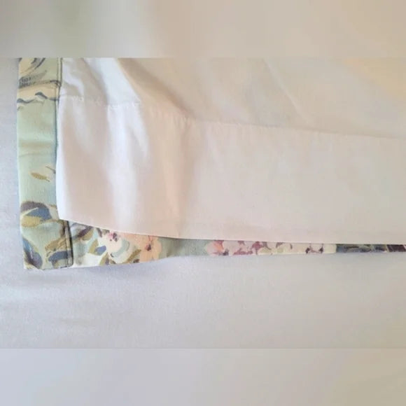 VINTAGE Pastel Floral Chintz Drapery Panel. 48"w X 51"long