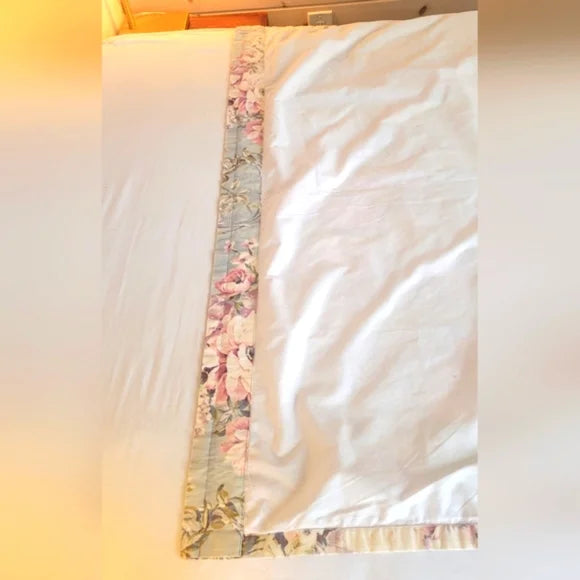 VINTAGE Pastel Floral Chintz Drapery Panel. 48"w X 51"long