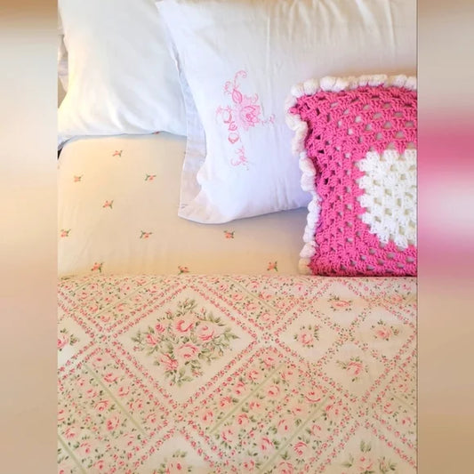 VINTAGE Full / Double 4PC Bedding Curation Cotton And Cott/poly Blends