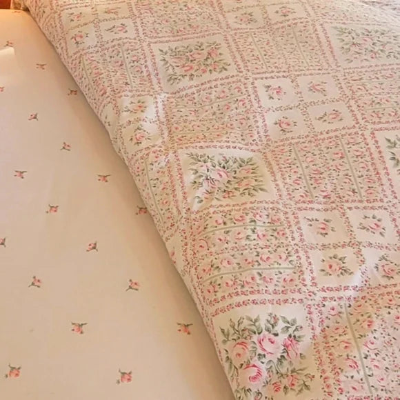 VINTAGE Full / Double 4PC Bedding Curation Cotton And Cott/poly Blends