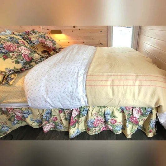 Y2K Martha Stewart Queen Size Bed Skirt And 2 Standard Shams 3pcs