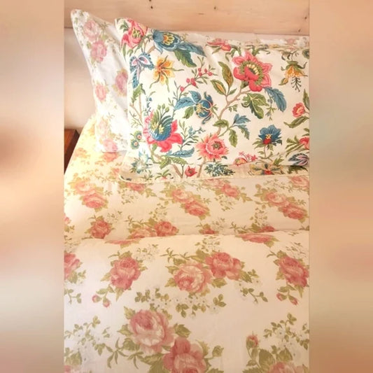 Retro Y2K KING Sz 100% Cotton Bedding Set 4pc.