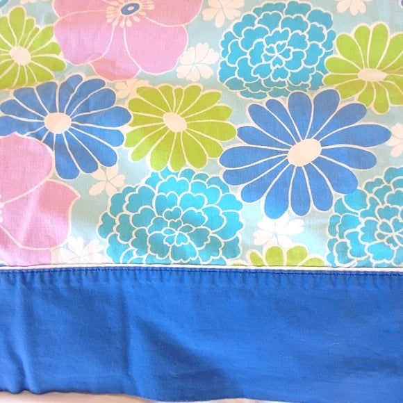 VINTAGE 100% Cotton QN or DBL 2pc Sheet Set Flower Power