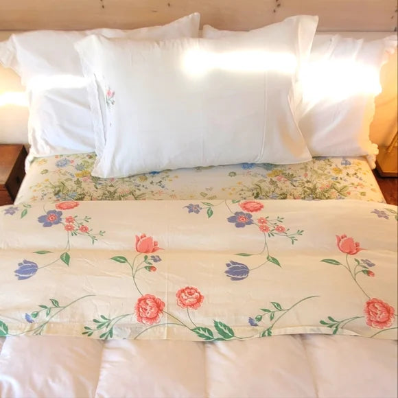 VINTAGE & Y2K Double Full sz 3 pc Bedding Curation W/100% Cotton And Embroidery