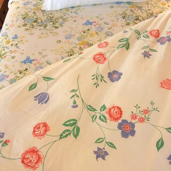 VINTAGE & Y2K Double Full sz 3 pc Bedding Curation W/100% Cotton And Embroidery