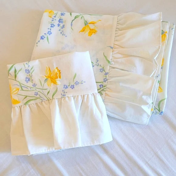 VINTAGE Single Twin Sz 2p Sheet Set