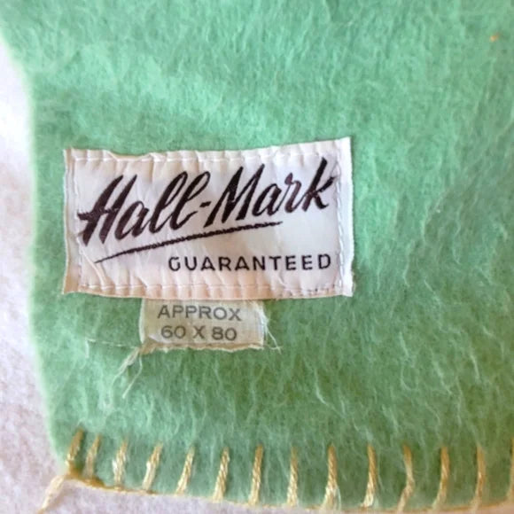 Vintage Hall-Mark Wool Blend Blanket 60x80