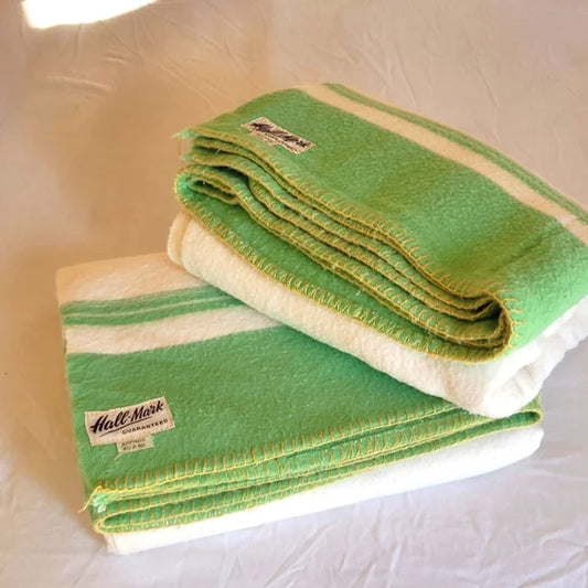 Vintage Hall-Mark Wool Blend Blanket 60x80
