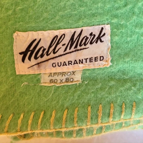 Vintage Hall-Mark Wool Blend Blanket 60x80