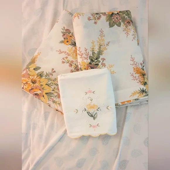 VINTAGE Single/Twin sz Bedding Set. 3pc