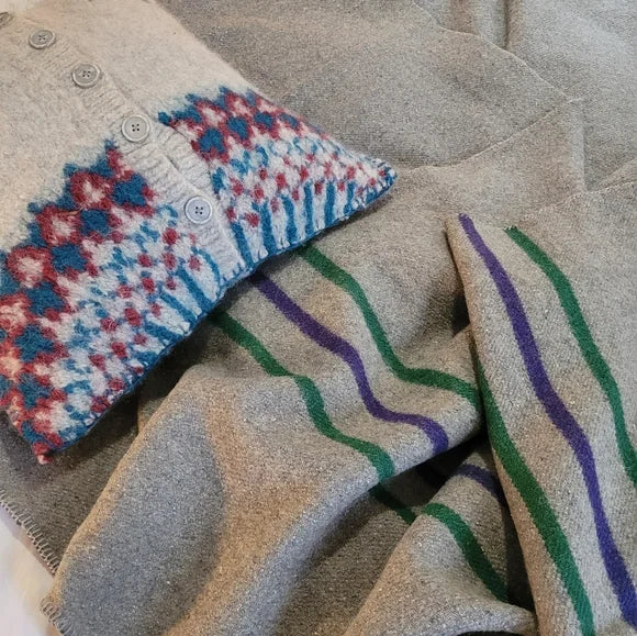 Vintage 100% Wool Blanket 64x79