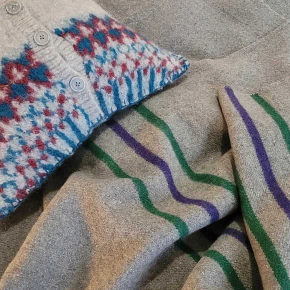 100% Wool Sweater Pillow 16x16