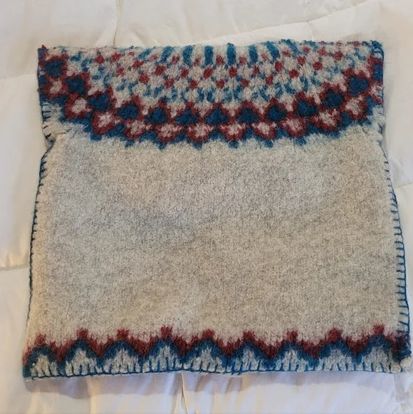 100% Wool Sweater Pillow 16x16