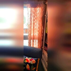 Vintage Vibes XLarge LACE Curtains (Pair) Blush Pink. 74 X 60 ea