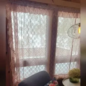 Vintage Vibes XLarge LACE Curtains (Pair) Blush Pink. 74 X 60 ea