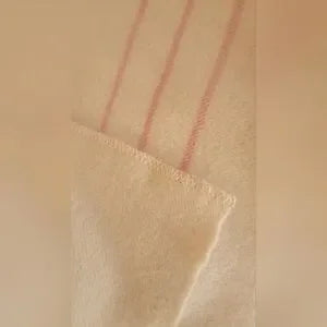 VINTAGE 100% Wool Blanket Double Full or Twin Cream Pink Stripes