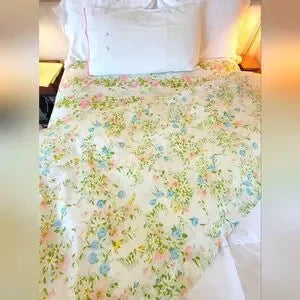 VINTAGE & Y2K Twin Single sz 3pc Bedding Curation Embroidered "E" Feature