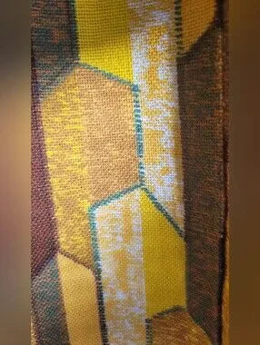 Vintage 70's Geometric Drapery Pair or Fabric opportunity Extra Wide