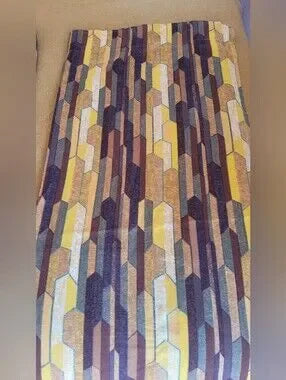 Vintage 70's Geometric Drapery Pair or Fabric opportunity Extra Wide